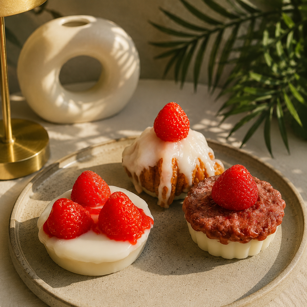 Strawberry Dessert Candle Set – 3 Pieces