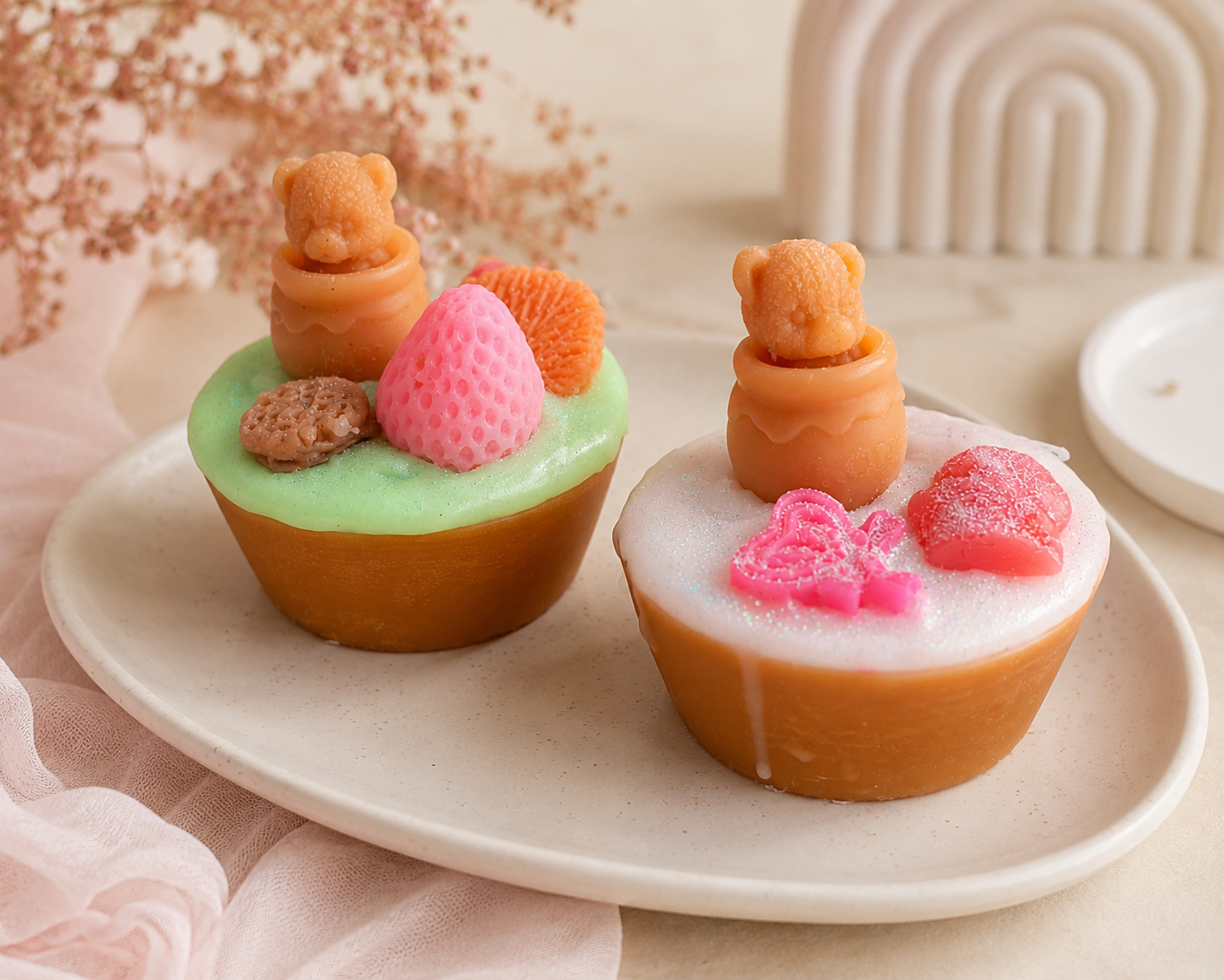 Sweet Candy Cake Candle Set – 2 Pieces