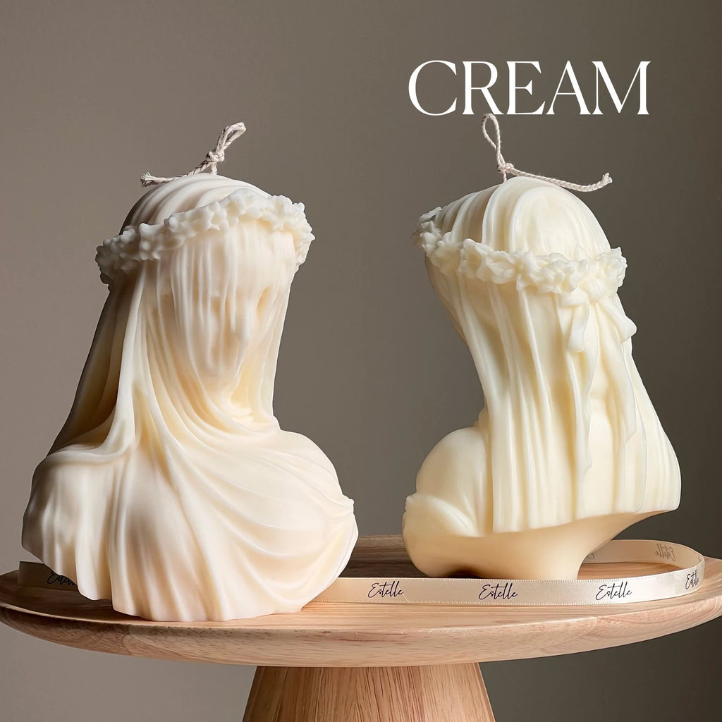 Veiled Lady Candle – Handmade Aesthetic Soy Blend Sculpture Candle  Product Short Description