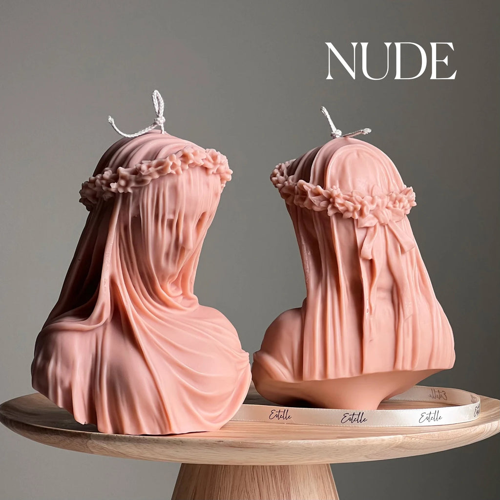 Veiled Lady Candle – Handmade Aesthetic Soy Blend Sculpture Candle  Product Short Description